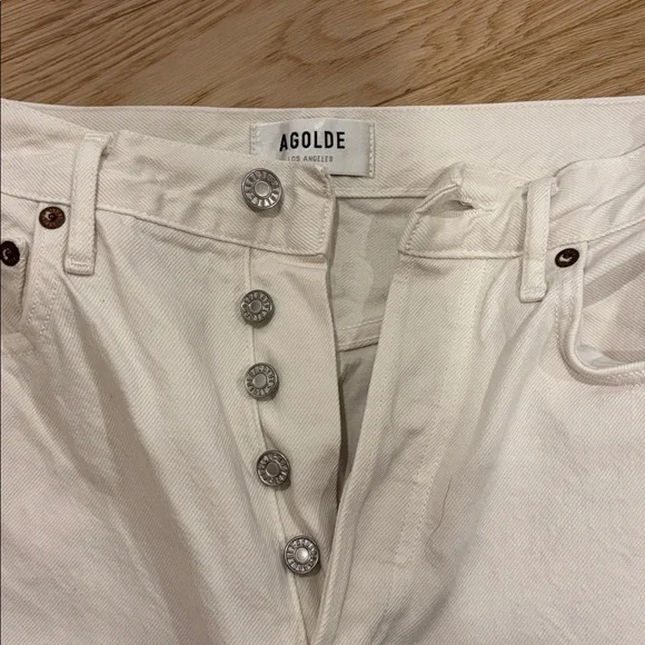 Agolde Cream Button-Fly Jeans - Picture 3 of 7
